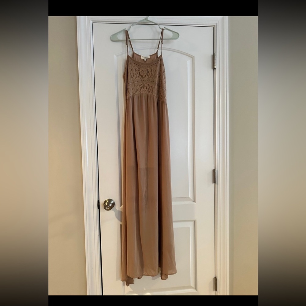 NWT umgee tan maxi dress gown size small